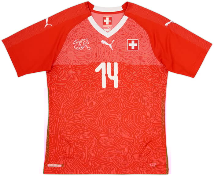 2018-20 Switzerland Home Shirt Zuber #14 - 8/10 - (M)