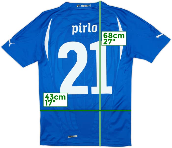 2010-12 Italy Home Shirt Pirlo #21 - 6/10 - (S)