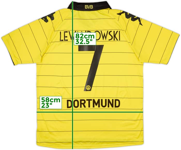 2010-11 Borussia Dortmund Home Shirt Lewandowski #7 - 9/10 - (XL)