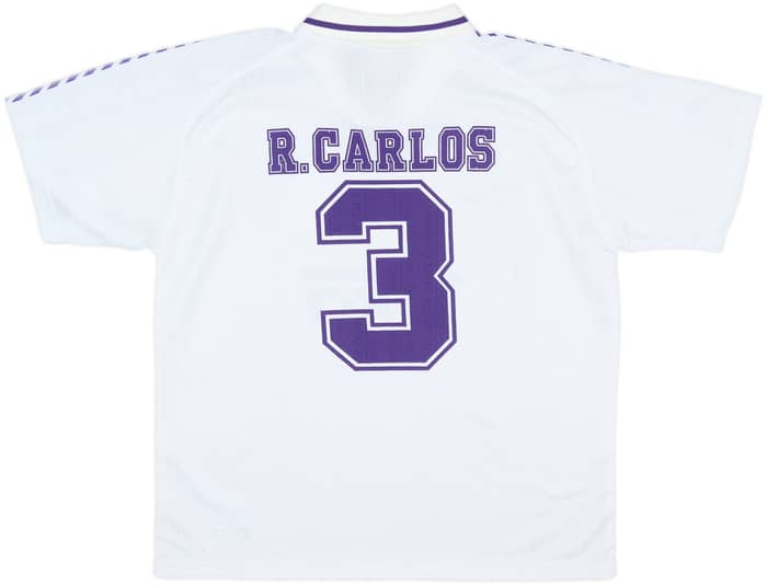 1996-97 Real Madrid Taquy Home Shirt R.Carlos #3 - 8/10 - (M)