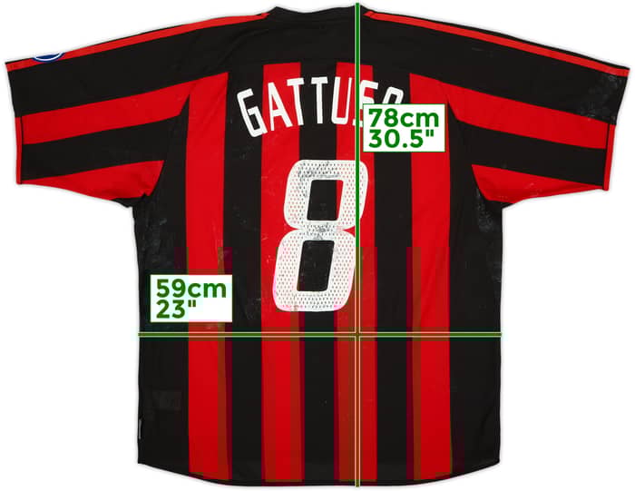 2003-04 AC Milan Home Shirt Gattuso #8 - 4/10 - (L)