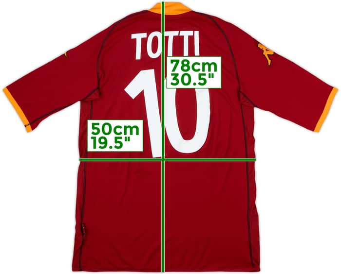 2002-03 Roma Home Shirt Totti #10 - 8/10 - (XL)