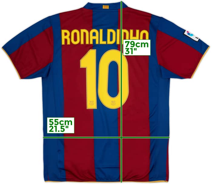2007-08 Barcelona Home Shirt Ronaldinho #10 - 10/10 - (L)