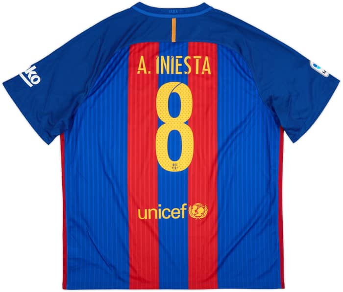 2016-17 Barcelona Home Shirt A.Iniesta #8 - 10/10 - (XXL)