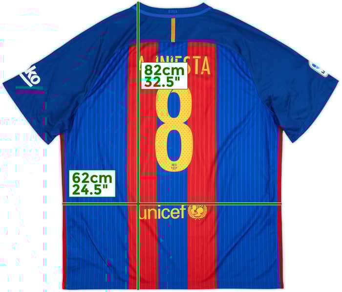 2016-17 Barcelona Home Shirt A.Iniesta #8 - 10/10 - (XXL)