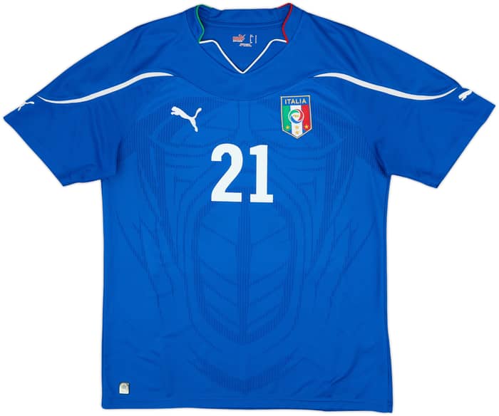 2010-12 Italy Home Shirt Pirlo #21 - 8/10 - (L)