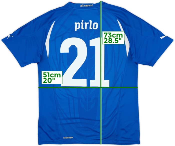 2010-12 Italy Home Shirt Pirlo #21 - 8/10 - (L)