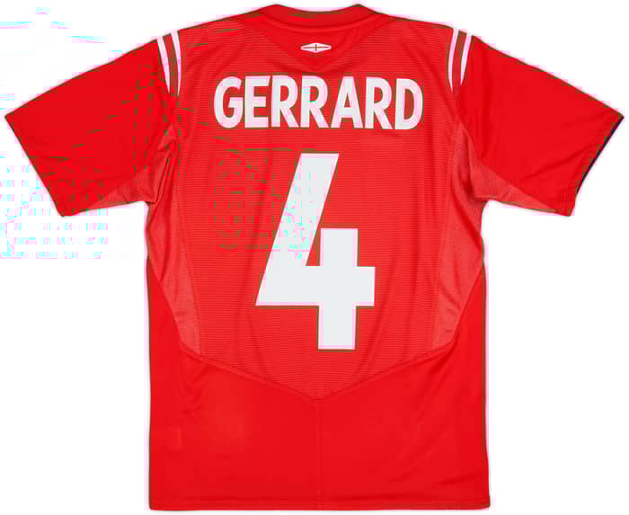 2004-06 England Away Shirt Gerrard #4 - 8/10 - (XL.Boys)
