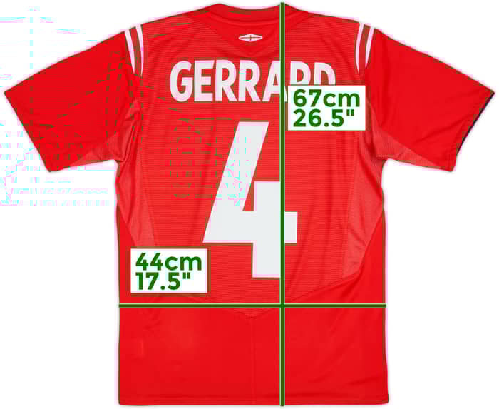 2004-06 England Away Shirt Gerrard #4 - 8/10 - (XL.Boys)