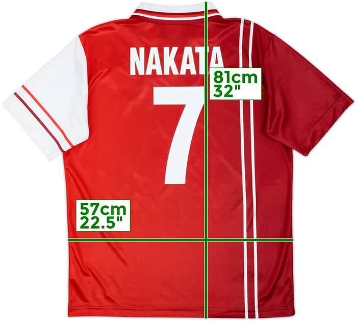 1998-99 Perugia Home Shirt Nakata #7 - 8/10 - (XL)