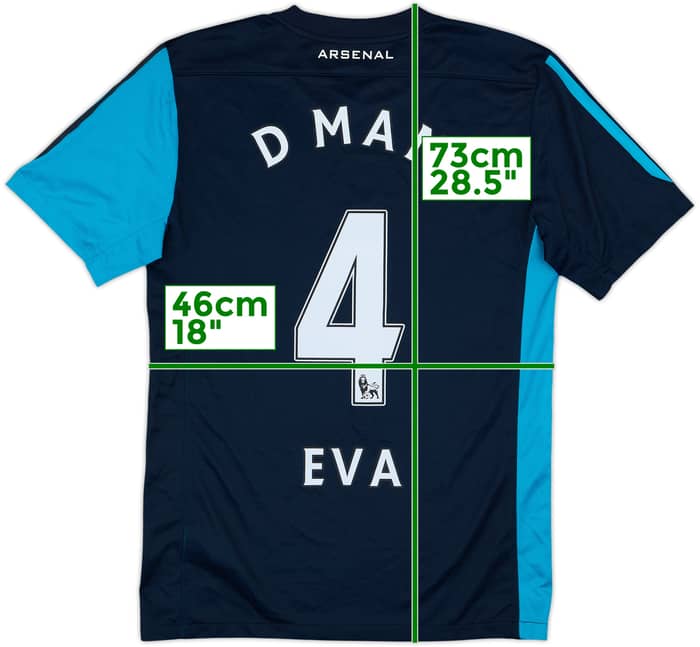 2011-12 Arsenal Away Shirt D MAN #4 EVA - 9/10 - (S)