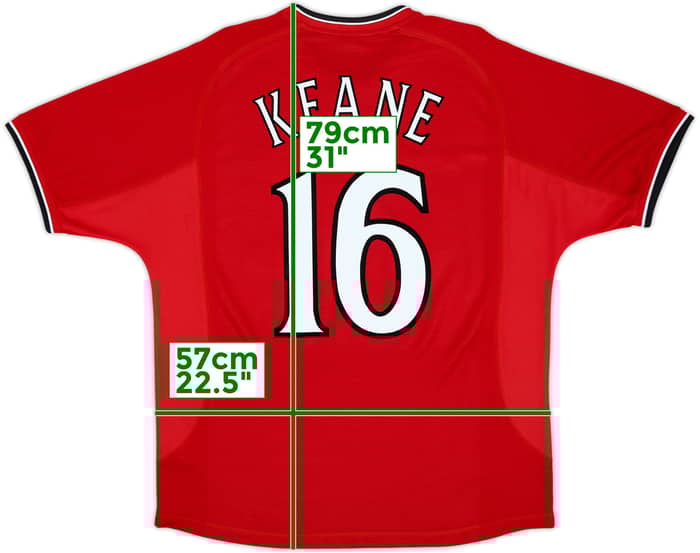 2000-02 Manchester United Home Shirt Keane #16 - 6/10 - (L)