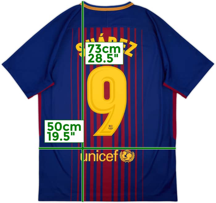 2017-18 Barcelona Home Shirt Suarez #9 - 6/10 - (M)