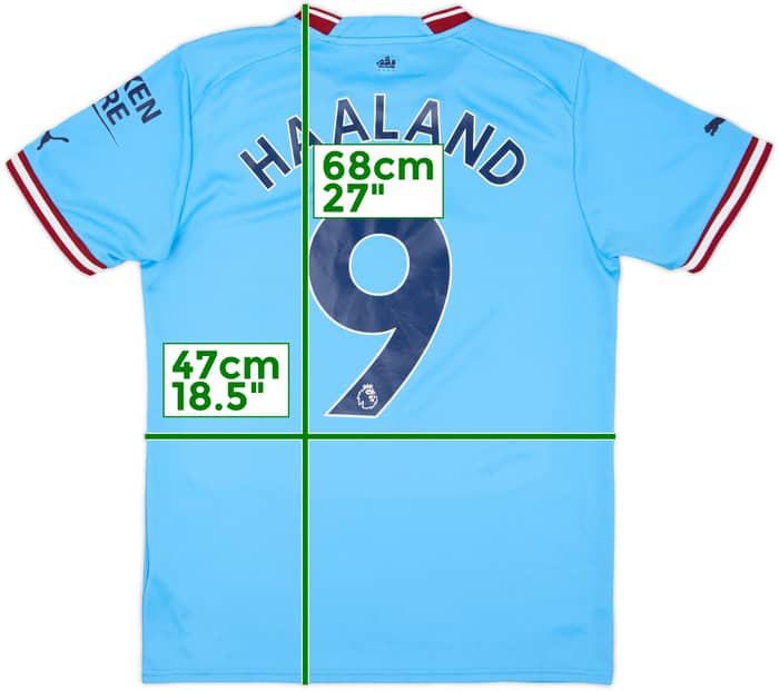 2022-23 Manchester City Home Shirt Haaland #9 - 8/10 - (S)