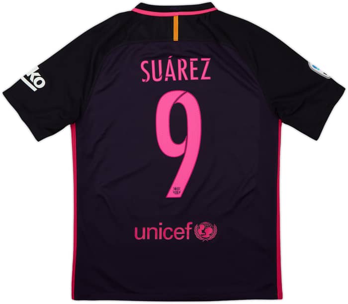 Camiseta de visitante del Barcelona 2016-17 Suarez #9 - 8/10 - (M)