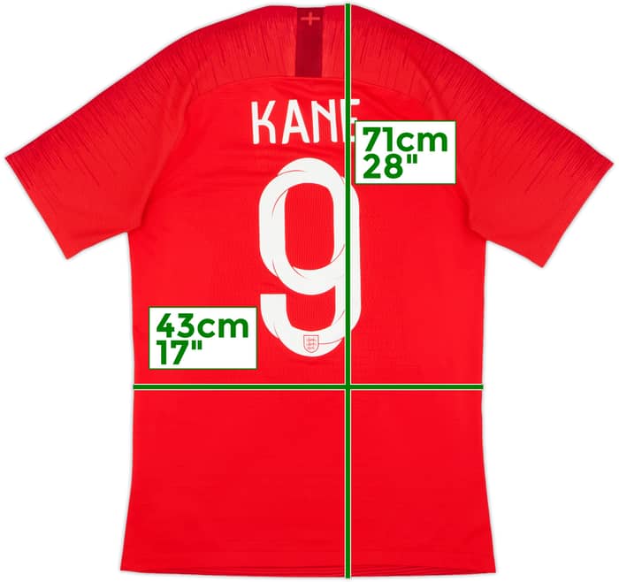Camiseta auténtica de visitante de Inglaterra 2018-19 Kane #9 - 9/10 - (S)