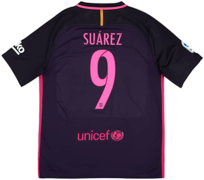 2016-17 Barcelona Away Shirt Suarez #9 - 6/10 - (L)