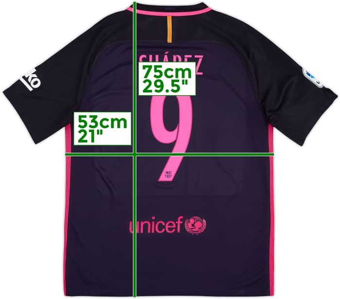 2016-17 Barcelona Away Shirt Suarez #9 - 6/10 - (L)