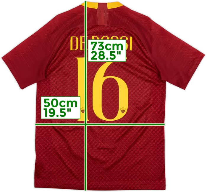 2018-19 Roma Home Shirt De Rossi #16 - 9/10 - (M)