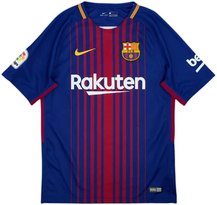 2017-18 Barcelona Home Shirt Suarez #9 - 9/10 - (S)