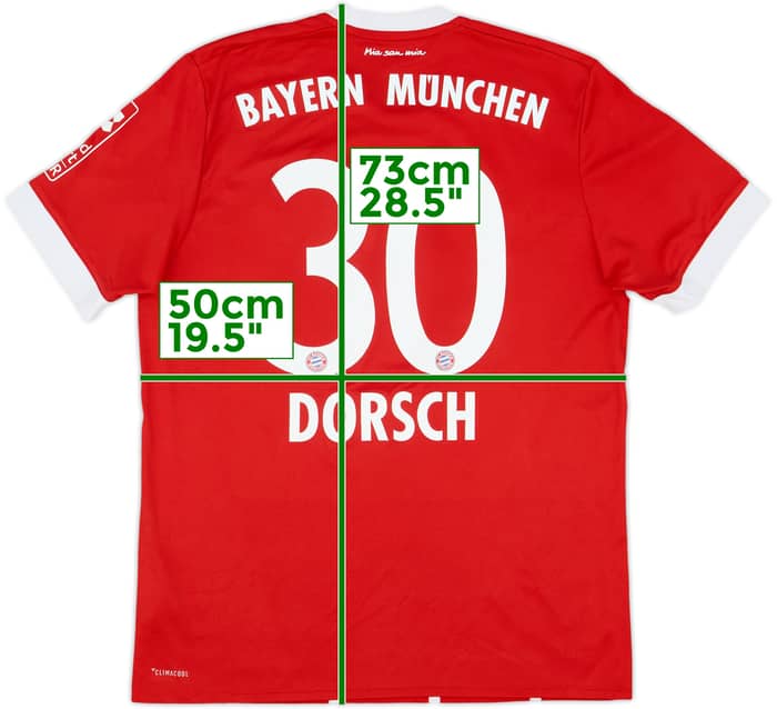 2017-18 Bayern Munich Home Shirt Dorsch #30 - 8/10 - (M)