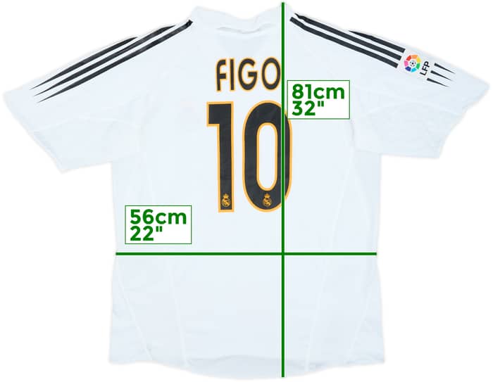 2004-05 Real Madrid Home Shirt Figo #10 - 8/10 - (XL)