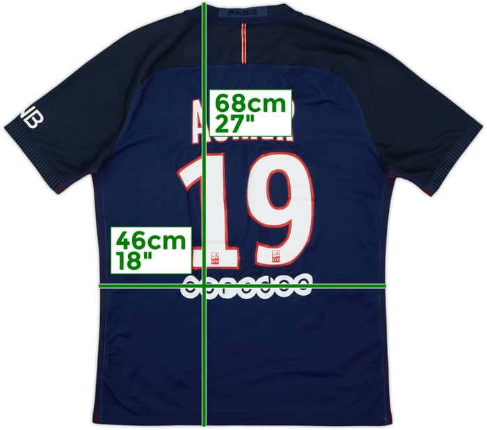 2016-17 Paris Saint-Germain Authentic Home Shirt Aurier #19 - 5/10 - (M)