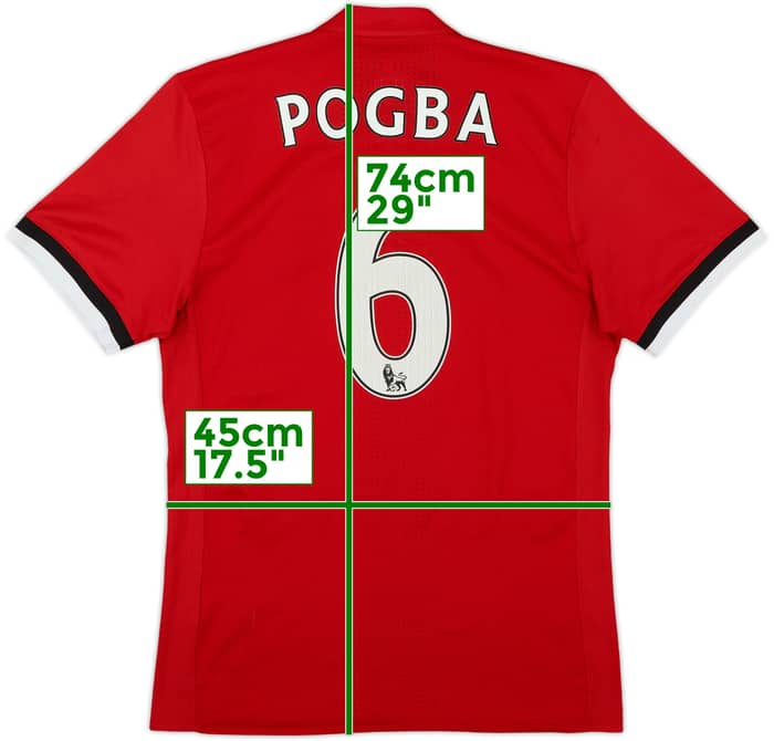 2017-18 Manchester United Authentic Home Shirt Pogba #6 - 6/10 - (M)