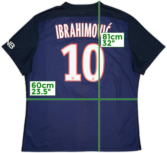 Camiseta de local del Paris Saint-Germain 2015-16 Ibrahimovic #10 - 9/10 - (XXL)