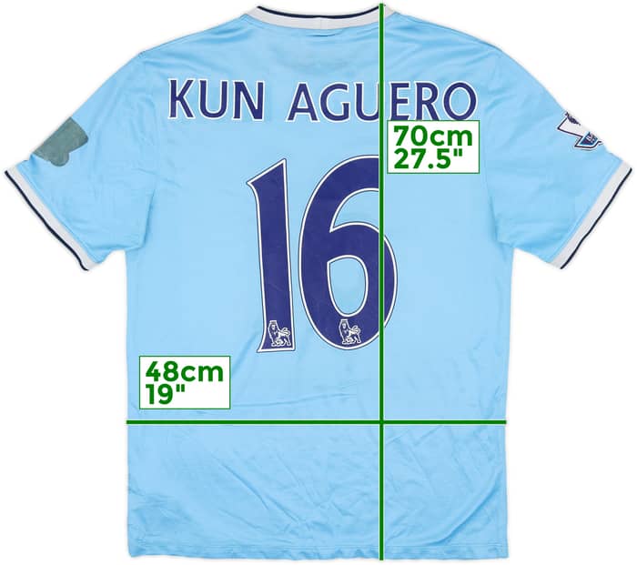 2013-14 Manchester City Home Shirt Kun Aguero #16 - 4/10 - (M)