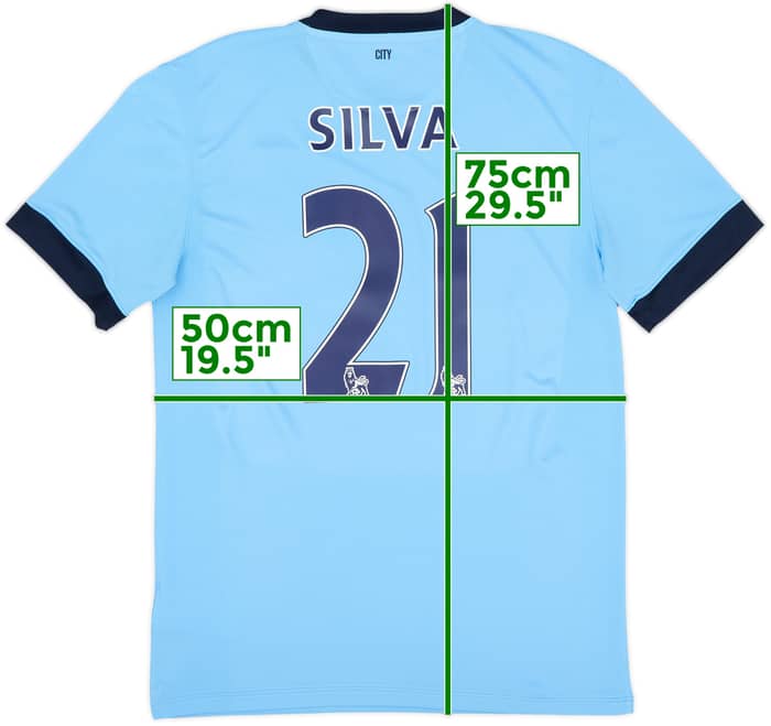 2014-15 Manchester City Home Shirt Silva #21 - 6/10 - (M)