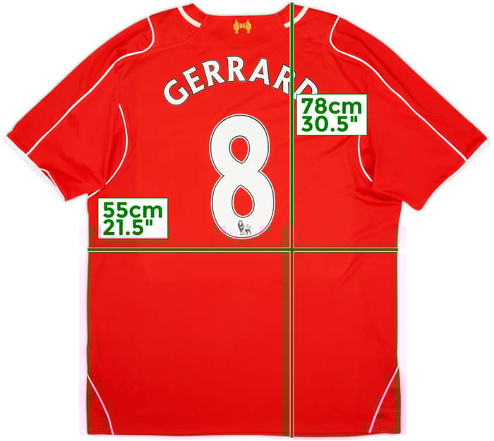 2014-15 Liverpool Home Shirt Gerrard #8 - 6/10 - (XL)