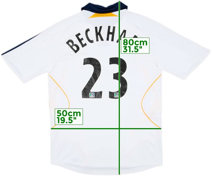 Camiseta de local del LA Galaxy 2007-08 Beckham #23 - 7/10 - (M)