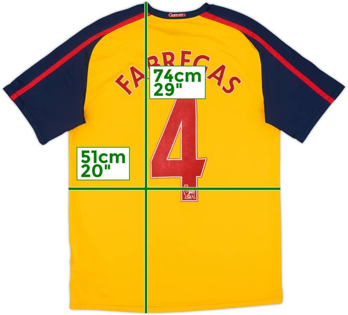 2008-09 Arsenal Camiseta Visitante Fabregas #4 - 7/10 - (M)