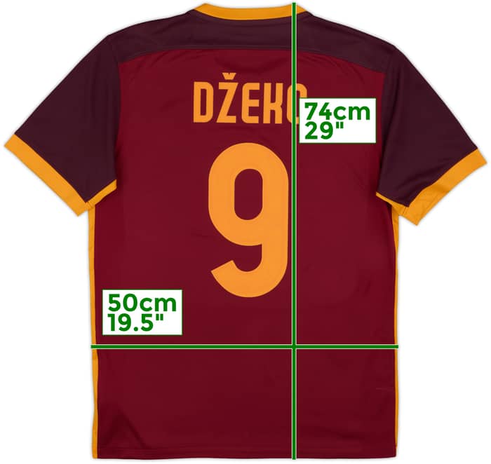 2015-16 Roma Home Shirt Dzeko #9 - 9/10 - (M)