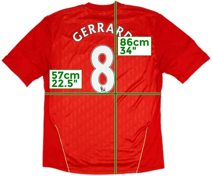 2010-12 Liverpool Home Shirt Gerrard #8 - 6/10 - (XL)