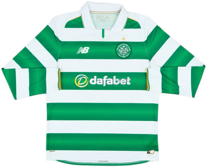 2016-17 Celtic Home L/S Shirt - 5/10 - (M)