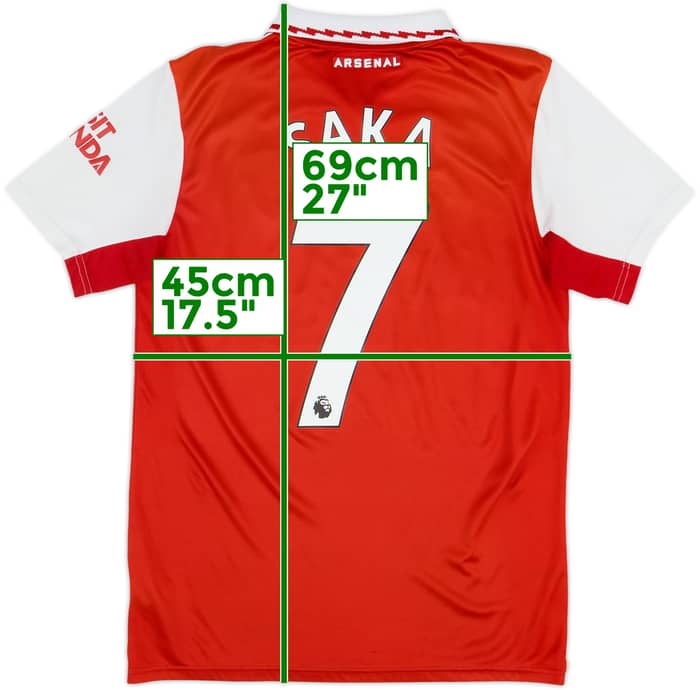 2022-23 Arsenal Home Shirt Saka #7 - 6/10 - (S)