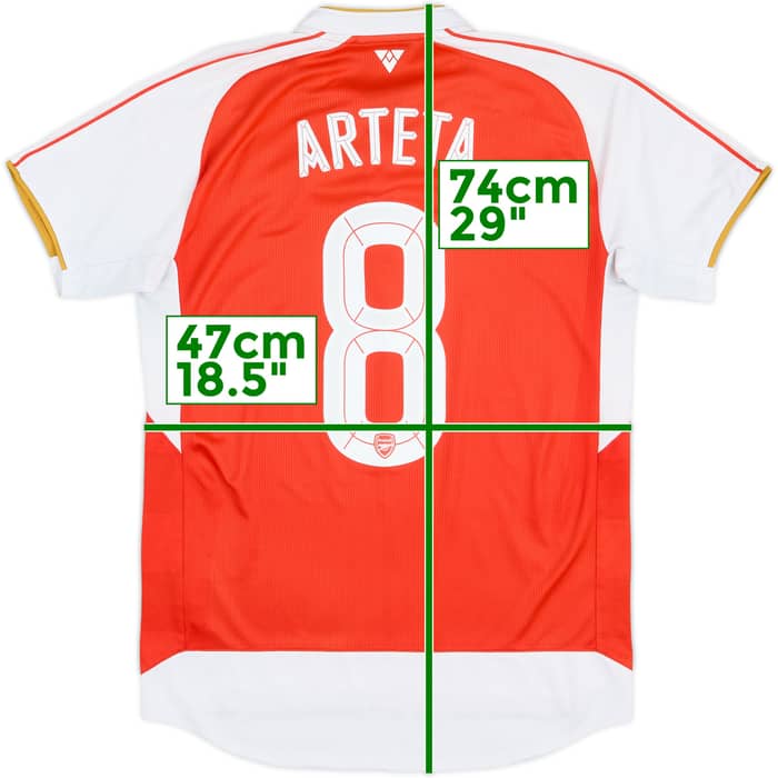 2015-16 Arsenal Home Shirt Arteta #8 - 6/10 - (S)