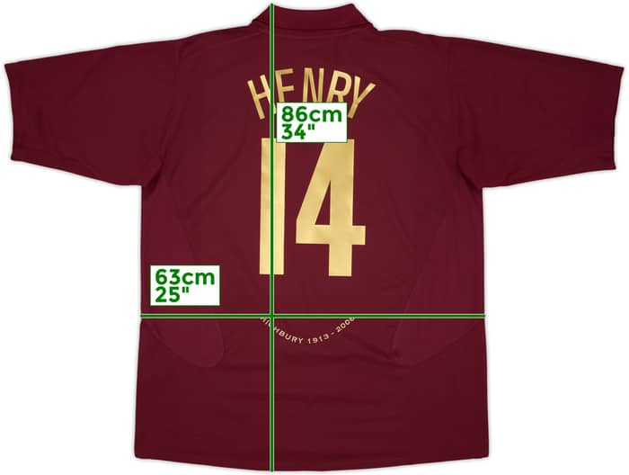 2005-06 Arsenal Home Shirt Henry #14 - 8/10 - (XXL)