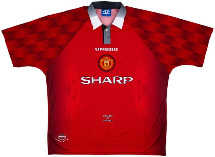 1996-98 Manchester United Home Shirt Cantona #7 - 8/10 - (XXL)