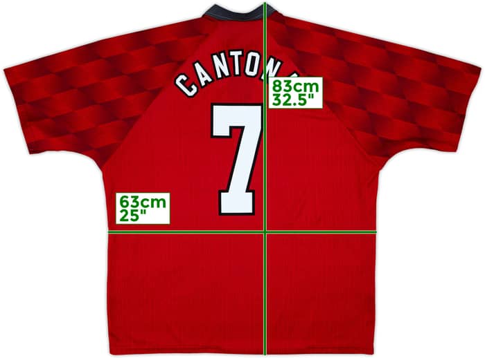 1996-98 Manchester United Home Shirt Cantona #7 - 8/10 - (XXL)