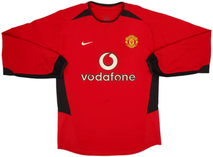 2002-04 Manchester United Home L/S Shirt Djemba Djemba #19 - 5/10 - (S)