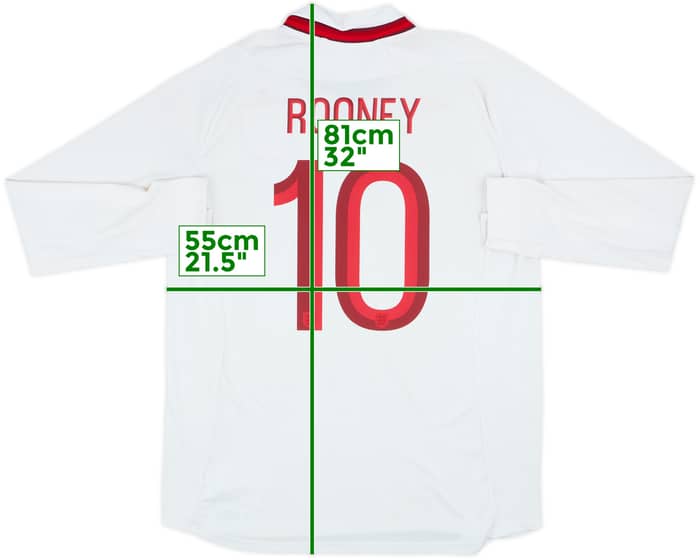 Camiseta de manga larga de local de Inglaterra 2012-13 Rooney #10 - 5/10 - (L)
