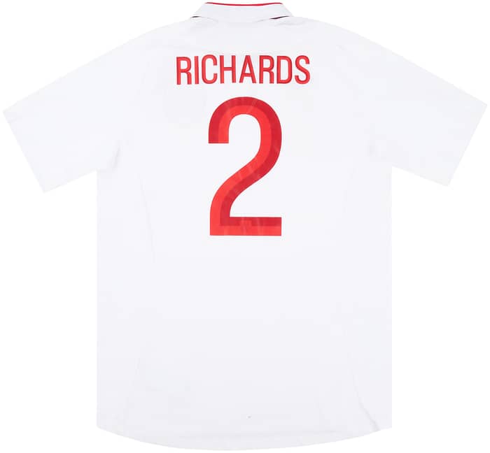 2012 England Match Issue Home Shirt Richards #2 (v Holland)