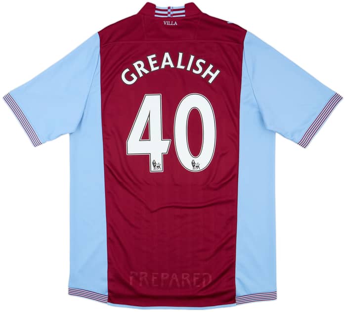 2013-14 Aston Villa Home Shirt Grealish #40 - 8/10 - (3XL)
