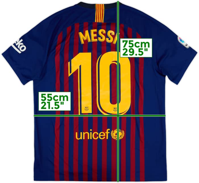 2018-19 Barcelona Home Shirt Messi #10 - 8/10 - (L)