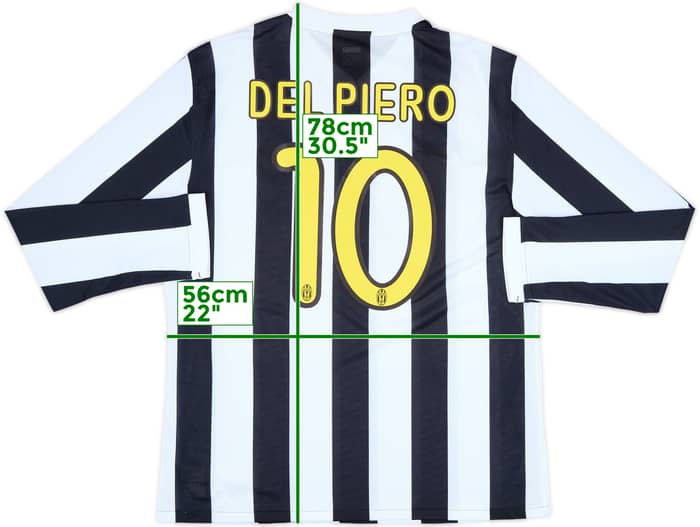 2009-10 Juventus Player Issue Home L/S Shirt Del Piero #10 - 9/10 - (XL)