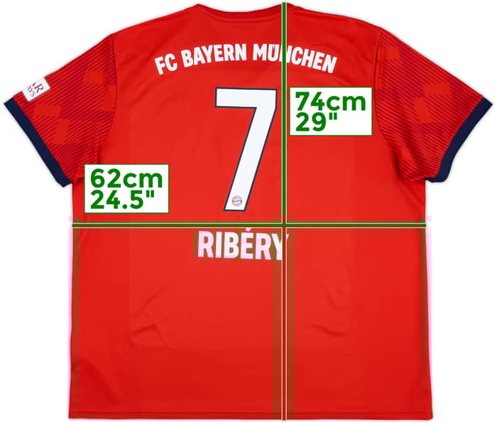 2018-19 Bayern Munich Home Shirt Ribery #7 - 7/10 - (XXL)