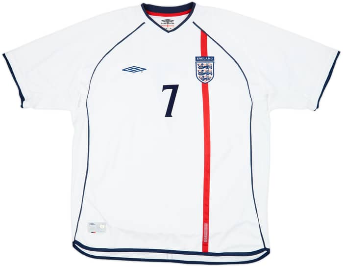 2001-03 England Home Shirt Beckham #7 - 7/10 - (XXL)